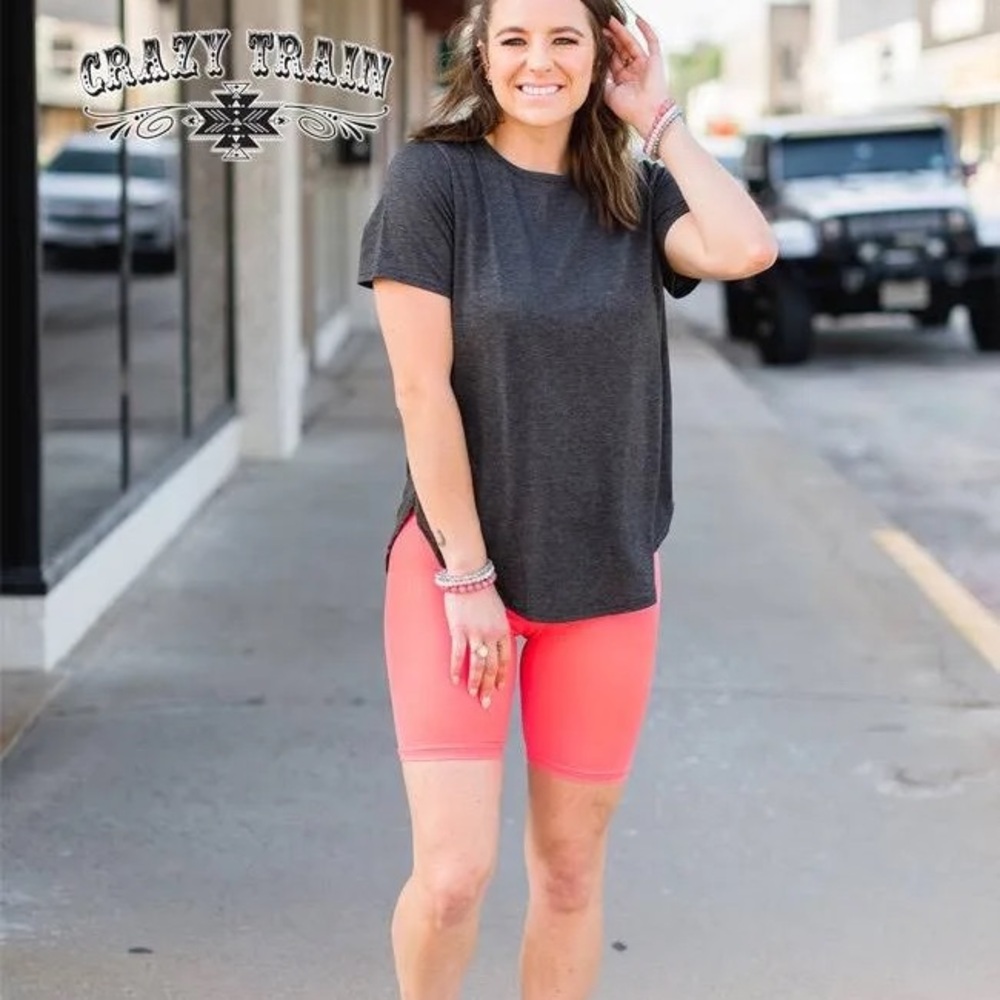 NWT! Crazy Train NEON Coral Women’s Bike Shorts! 💕 - Picture 4 of 4